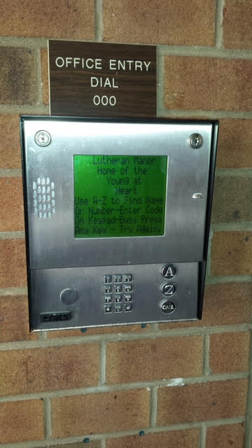 Lutheran Manor Senior Apartments Call Box