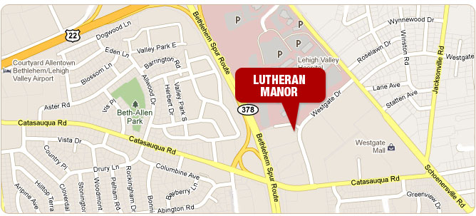 Map of Lutheran Manor of the Lehigh Valley